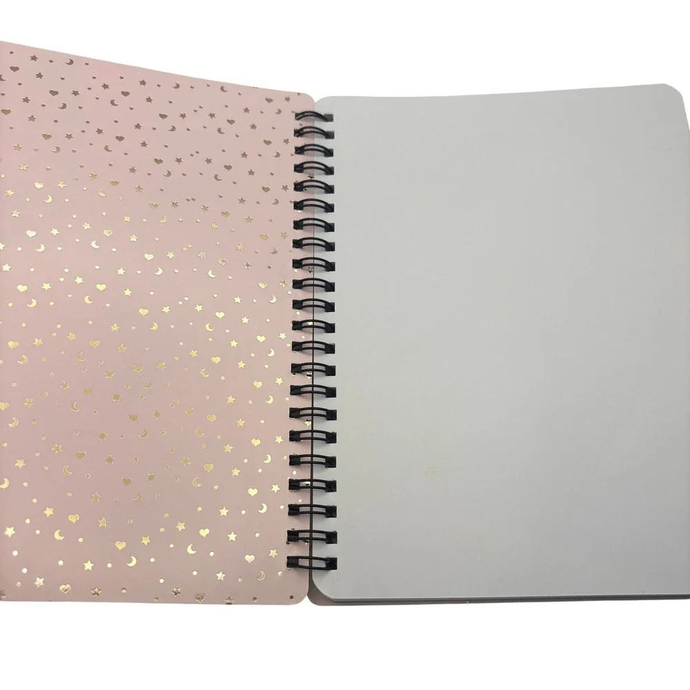 FAO Schwarz Make Your Own Magic Spiral Notebook Pink Watercolor Gold Journal